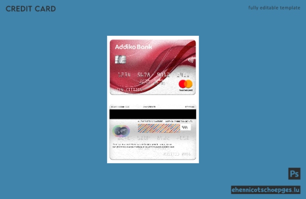 Montenegro Addiko Bank Mastercard – Beispielvorschau